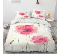 Amapola Funda Nórdica Cama 150 Juego, Reversible Microfibra Juegos Cama Pintura Acuarela Funda Edredon 240×220 y 2 Fundas 50x75, con Cremallera, Apto Hombres y Mujeres AP1172