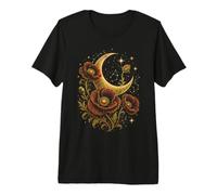 Amapola Roja Luna Celestial Flor Boho Camiseta Premium