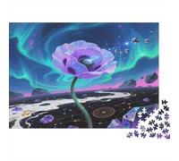 Amapola Silvestre Rompecabezas DIY de Papel Premium de Flor cósmica Morada con Cristales, Estimulante Mental, Regalo de calcetín 70x50cm/1000 Piezas