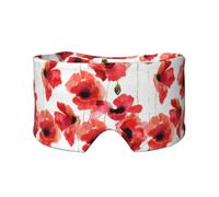 Amapolas de acuarela,Máscara para ojos con bloqueo de luz y protección ocular completa para dormir, orejeras y ojos.