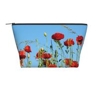 Amapolas en el Cielo Azul, Bolsa de artículos de tocador Bolsa de Maquillaje Bolsa de cosméticos Bolsa de artículos de tocador de Viaje portátil