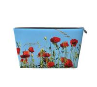 Amapolas en el Cielo Azul, Bolsa de artículos de tocador Bolsa de Maquillaje Bolsa de cosméticos Bolsa de artículos de tocador de Viaje portátil
