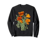 Amapolas naranjas flores silvestres de California Vector Art Sudadera