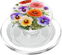 Amapolas Rojas Pensamientos Multicolores Full Bloom Formas Mania PopSockets PopGrip para MagSafe