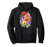 Amapolas Rojas Pensamientos Multicolores Full Bloom Formas Mania Sudadera con Capucha
