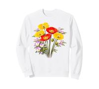 Amapolas Rojas y Amarillas y Pensamientos Full Bloom Shapes Mania Sudadera