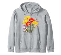 Amapolas Rojas y Amarillas y Pensamientos Full Bloom Shapes Mania Sudadera con Capucha