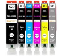 Amaprint 6 XL Cartuchos Compatible con Canon PGI 520 CLI 521 para Pixma MP980 MP990