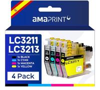 Amaprint LC3211 Cartuchos compatibles con Brother LC-3211 LC-3211VAL LC-3213 para MFC-J491DW MFC-J497DW MFC-J895DW DCP-J572DW Multipack 4 Cartuchos de Tinta