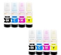 Amaprint Tinta compatibles con Epson 104 para EcoTank ET-4800 ET-2871 ET-2870 ET-2862 ET-2861 ET-2811 (8 Botellas de Tinta de 8x70ml)