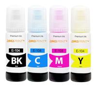 Amaprint Tinta compatibles con Epson 104 para EcoTank ET-4800 ET-2871 ET-2870 ET-2862 ET-2861 ET-2811 (4 Botellas de Tinta de 4x70ml)