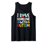 Amar a alguien Niños autistas Concientización sobre el autismo Hermanos Hermanas Camiseta sin Mangas