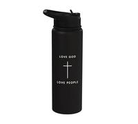 Amar a Dios Amar a la gente Cruz - Minimalista Stainless Steel Insulated Water Bottle