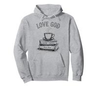 Amar a Dios, Beber café, Leer Libros, fe Religiosa Sudadera con Capucha