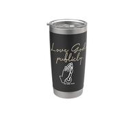 Amar a Dios Públicamente Verso de la Biblia Fe en Jesús Cita religiosa Vaso térmico de acero inoxidable de doble pared