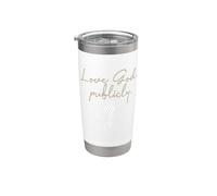 Amar a Dios Públicamente Verso de la Biblia Fe en Jesús Cita religiosa Vaso térmico de acero inoxidable de doble pared