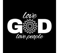 Amar a Dios y amar a la gente Pegatinas de pared de papel adhesivo 50.4x80.1cm Personalización personalizada Blanco