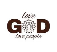 Amar a Dios y amar a la gente Pegatinas de pared de papel adhesivo 57.6x91.5cm Impermeable Café