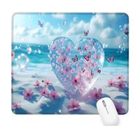 Amar Alfombrilla de Ratón Pequeña para Juegos de Velocidad, Mouse Pad Flor 340x280x3mm Alfombrillas Ratón Tamaño Pequeña Bordes Cosidos, Impermeable, Antideslizante Alfombrilla Escritorio Mujer D-558