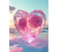 Amar Diamond Painting Adultos, Rosa Diamond Painting Kit Completo de Arte de Diamantes Bordado Kits Punto de Cruz DIY Diamante Principiantes Manualidades para Home Wall Bedroom Decor, 35x50cm,Model349