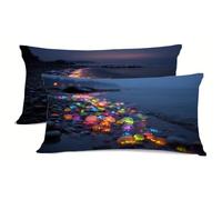 Amar Funda Almohada Blanco Fundas Almohadas Pack 2 Protector Almohadas Cierre con Cremallera Funda Cojin Pack 2 Almohada Cervicales y Cuello, per Decoracion Aire Libre Primavera bz-788