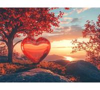 Amar Paisaje Pintar por Numeros Adultos, Pintura por Numeros Niños, Manualidades Adultos, DIY Kit de Pintura óleo de Lienzo, Colorear Adulto con Pinceles, Decoración Hogar 20x30cm (Sin Marco) s0ji-18