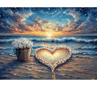 Amar Pintar por Números 30x40 cm con Marco, Pintar por Numeros Adultos Playa Kit Pintura Niños, DIY Paint by Numbers Cuadros para Pintura Colorear por Números Lienzos, Decoración para el Hogar Q-7233