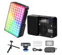 Amaran Ace 25c RGBWW - Kit de luz LED de video CCT 2300K-10000K CRI 95+ TLCI 95+, soporta control de aplicación con rejilla de control de luz de montaje magnético y mini trípode (carbón)