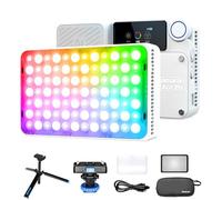 Amaran Ace 25c RGBWW - Kit de luz LED de video CCT 2300K-10000K CRI 95+ TLCI 95+, soporta control de aplicación con rejilla de control de luz de montaje magnético y mini trípode (blanco)
