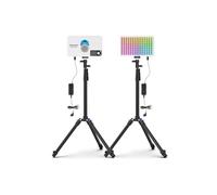 amaran Kit de 2 Luces Amaran Pano 60c 60W RGBWW, 22,220 Lux @ 0.5m, Alimentado por USB-C PD, Incluye Softboxes, Rejillas, Difusores, Soportes y Bolsa de Transporte para Fotografía y Video - Blanco
