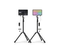 amaran Kit de 2 Luces Amaran Pano 60c 60W RGBWW, 22,220 Lux @ 0.5m, Alimentado por USB-C PD, Incluye Softboxes, Rejillas, Difusores, Soportes y Bolsa de Transporte para Fotografía y Video - Carbón