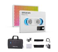 amaran Pano 120c Kit Luz de Panel RGBWW 120W, hasta 13,490 Lux a 1m, USB-C PD y Adaptador DC 150W, con Softbox, Rejilla, Difusor y Estuche para Fotografía y Video - Blanco