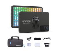 amaran Pano 60c Kit 60W RGBWW Full-Color Panel Light with 22,220 Lux @ 0.5m, USB-C PD Powered, Includes Softbox, Grid, Diffuser, Carrying Case for Photography & Video - Carbón