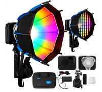 Amaran Ray 120c Luz de Video LED RGB 120W COB Portátil Estudio Bowens IP54 | Softbox Octa Dome 30, USB-C PD, Control App/NFC, CCT 1800-20000K, OmniColor, 6850 Lux, para YouTube, Vlog, Streaming, Bodas