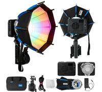 amaran Ray 60c Foco LED RGB 60W, Luz de Vídeo para Estudio con Softbox Octa Dome 30, 1.800K-20.000K, Impermeable IP54, Alimentación USB-C PD, Control por App/NFC, Montura Bowens para Youtube, Vlog