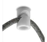 Amarcords - 10 descentralizadores de gancho de techo para lámparas y suspensiones. Gancho de techo abatible vertical con ajuste de cable visible - Descentralizador de cable eléctrico color BLANCO