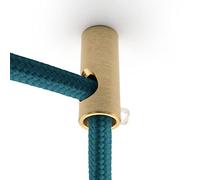 Amarcords - 2 Descentralizadores gancho verticales y prensacables de aluminio con ajuste de cable visible, para lámparas abatibles verticales y suspensiones. Color ORO