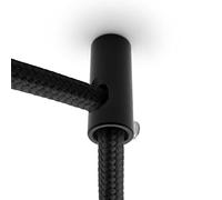 Amarcords - 2 Descentralizadores gancho verticales y prensacables de aluminio con ajuste de cable visible, para lámparas abatibles verticales y suspensiones. Color NEGRO