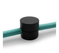 Amarcords - 25 descentralizadores de techo o pared para lámparas y suspensiones. Gancho de pared prensaestopas con ajuste de cable visible - Descentralizador de cable eléctrico NEGRO