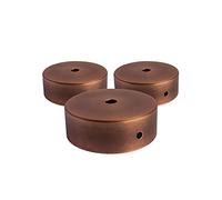 AMARCORDS - 3 Florónes de araña de metal, color BRONCE, carcasa de la lámpara completa con accesorios de abrazadera de cable, tornillos y soporte de techo. Diámetro 77 mm altura 26 mm