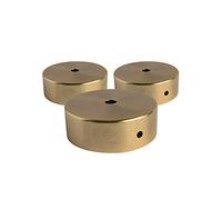 AMARCORDS - 3 Florónes de araña de metal, color ORO, carcasa de la lámpara completa con accesorios de abrazadera de cable, tornillos y soporte de techo. Diámetro 77 mm altura 26 mm