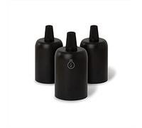 AMARCORDS - 3 Portalámparas E27 vintage retro edison metal para lámpara colgante. Acabado estilo industrial NEGRO