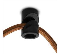 Amarcords - 5 descentradores de gancho de techo para lámparas y suspensiones. Gancho de techo abatible vertical con ajuste de cable visible - Descentralizador de cable eléctrico NEGRO