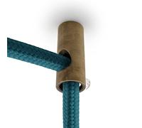 Amarcords - 5 Descentralizadores gancho verticales y prensacables de aluminio con ajuste de cable visible, para lámparas abatibles verticales y suspensiones. Color LATÓN