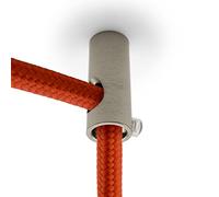 Amarcords - 5 Descentralizadores gancho verticales y prensacables de aluminio con ajuste de cable visible, para lámparas abatibles verticales y suspensiones. Color NÍQUEL