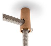 Amarcords - 5 Descentralizadores gancho verticales y prensacables de aluminio con ajuste de cable visible, para lámparas abatibles verticales y suspensiones. Color COBRE
