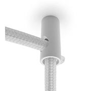 Amarcords - 5 Descentralizadores gancho verticales y prensacables de aluminio con ajuste de cable visible, para lámparas abatibles verticales y suspensiones. Color BLANCO