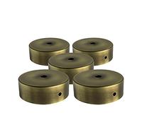 AMARCORDS - 5 Florónes de araña de metal, color LATÓN, carcasa de la lámpara completa con accesorios de abrazadera de cable, tornillos y soporte de techo. Diámetro 77 mm altura 26 mm