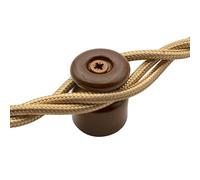 Amarcords - Abrazadera de cable con tornillos y tacos. 5 aisladores de porcelana de colores antiguos para instalaciones de cable trenzado de pared de color MARRÓN