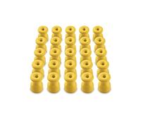 Amarcords - Abrazadera de cable grande con tornillos y tacos. 25 aisladores de porcelana de colores antiguos para instalaciones de cable trenzado de pared de color AMARILLO